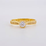 Anillo Solitario Corazones Puenteados 2g / T6 1/4 Oro Amarillo 18K