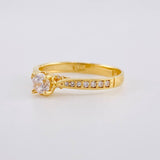 Anillo Solitario Corazones Puenteados 2g / T6 1/4 Oro Amarillo 18K