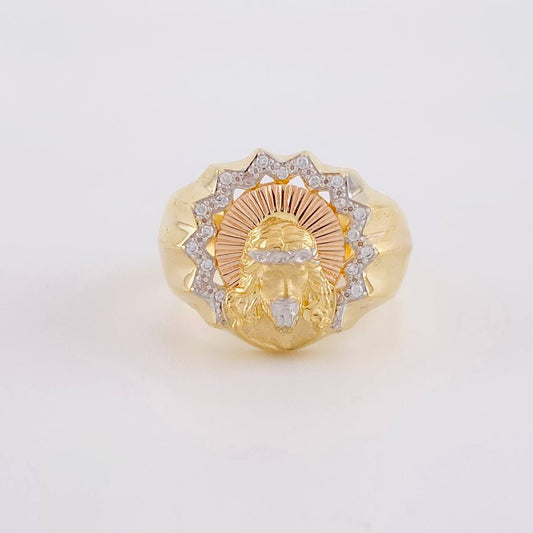 Anillo Rostro cristo 5.85g / T8 3/4 Tres Oros 18K