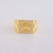 Anillo Correa cuadrado corona 7.55g / T10 3/4 Oro Amarillo 18K