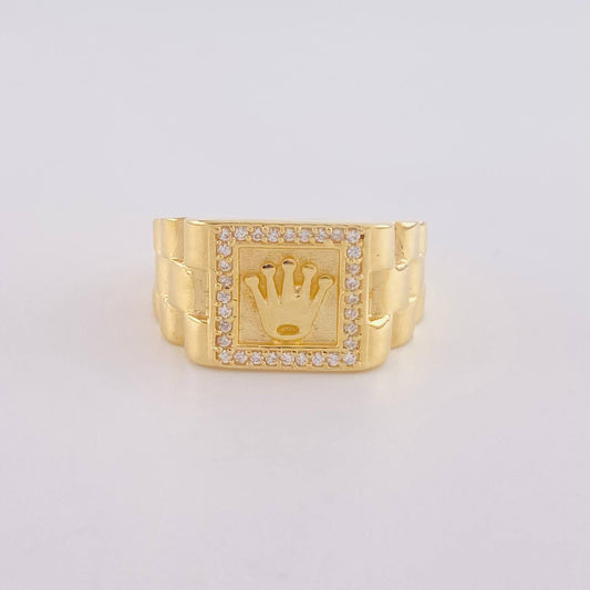 Anillo Correa cuadrado corona 7.55g / T10 3/4 Oro Amarillo 18K