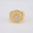 Anillo Correa circular zirconias 9.65g / T11 1/4 Oro Amarillo 18K