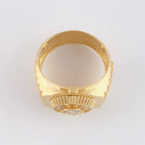 Anillo Correa circular zirconias 9.65g / T11 1/4 Oro Amarillo 18K