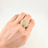 Anillo Correa circular zirconias 9.65g / T11 1/4 Oro Amarillo 18K