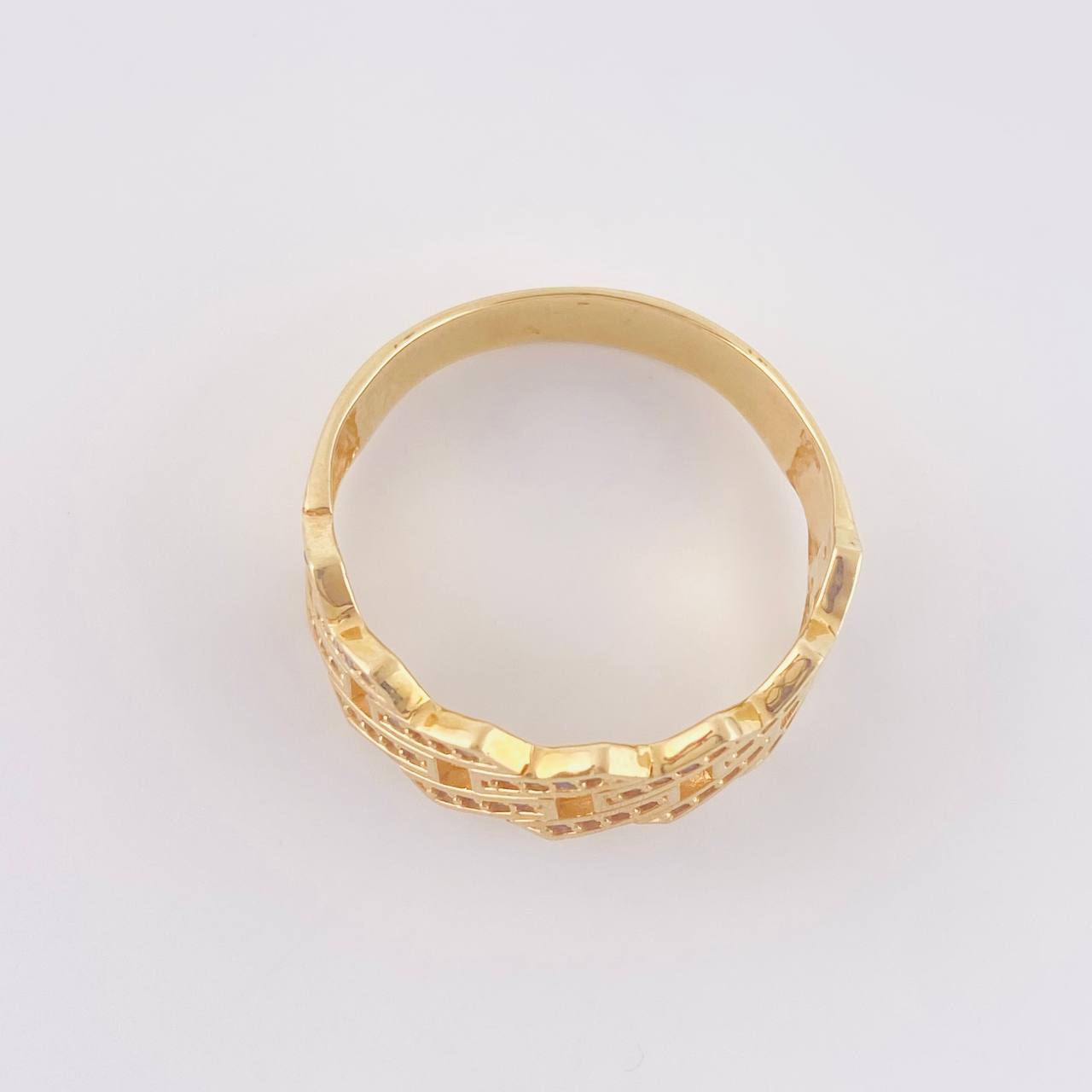 Anillo Cubano cuadrado 4.25g / T10 3/4 Oro Amarillo 18K