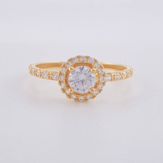 Anillo Halo circular 1.7g / T6 Oro Amarillo 18K