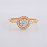 Anillo Halo circular 1.7g / T6 Oro Amarillo 18K