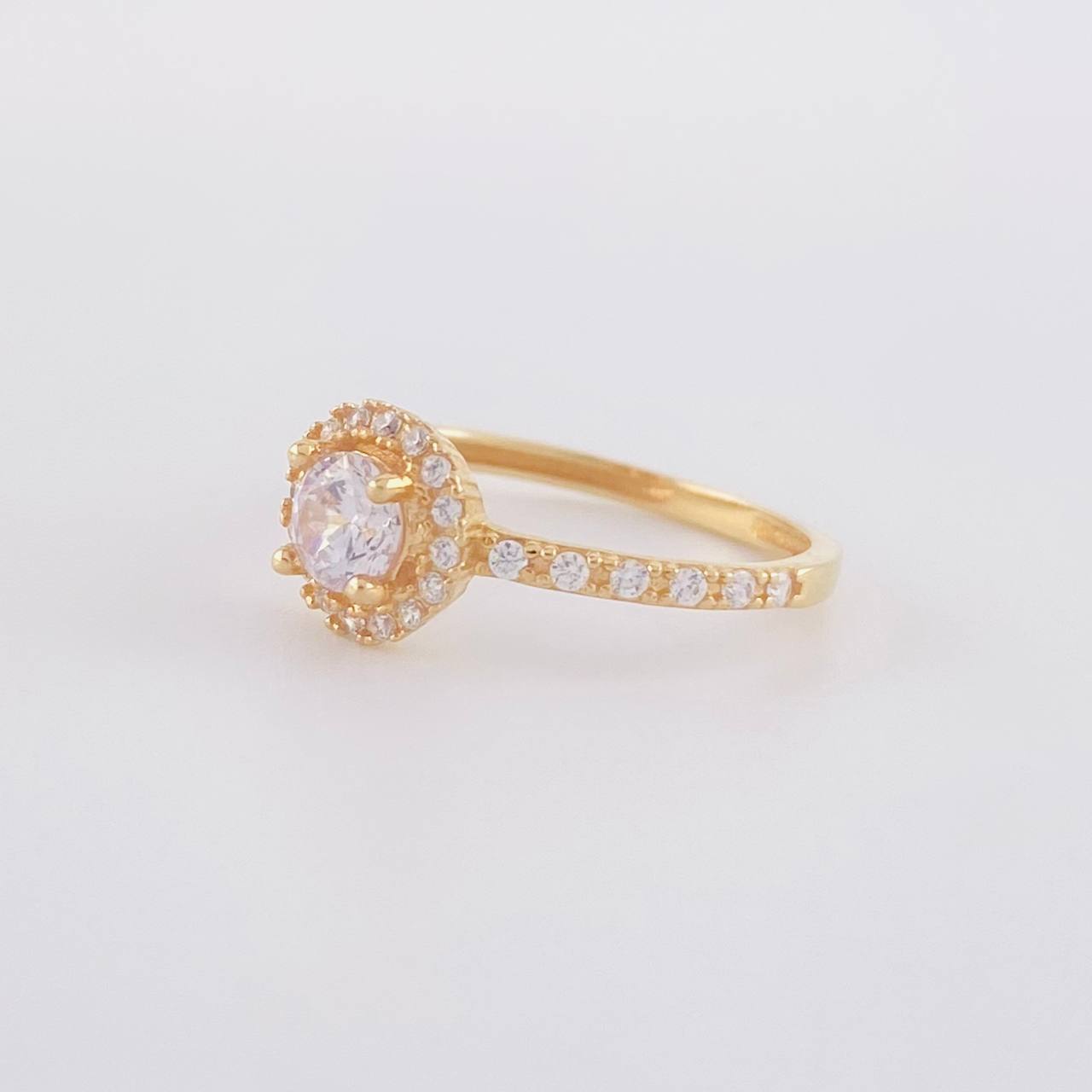 Anillo Halo circular 1.7g / T6 Oro Amarillo 18K