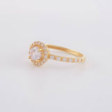 Anillo Halo circular 1.7g / T6 Oro Amarillo 18K