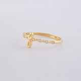 Anillo Silueta cruz 1.3g / T7 Oro Amarillo 18K