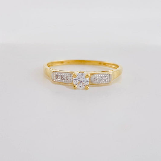 Anillo Canasta solitario tupido 1.75g / T7 1/2 Oro Amarillo 18K