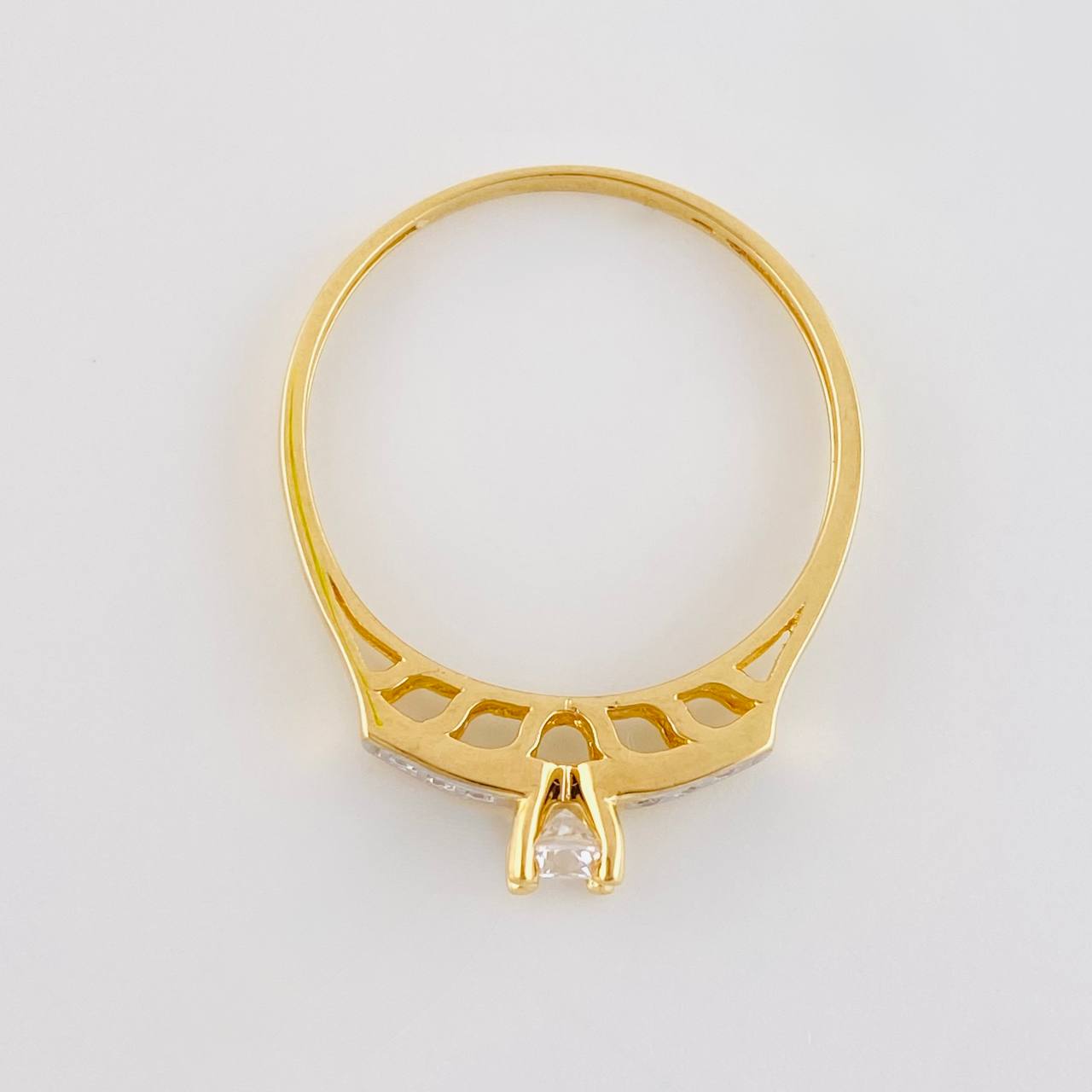 Anillo Canasta solitario tupido 1.75g / T7 1/2 Oro Amarillo 18K