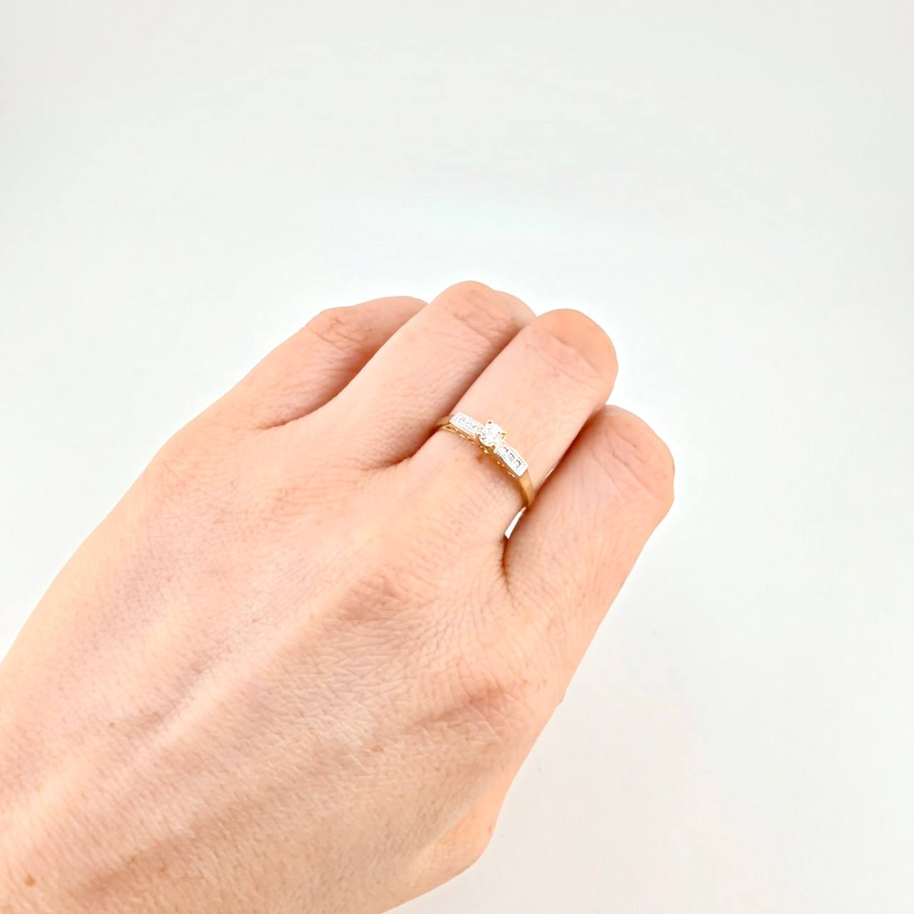 Anillo Canasta solitario tupido 1.75g / T7 1/2 Oro Amarillo 18K