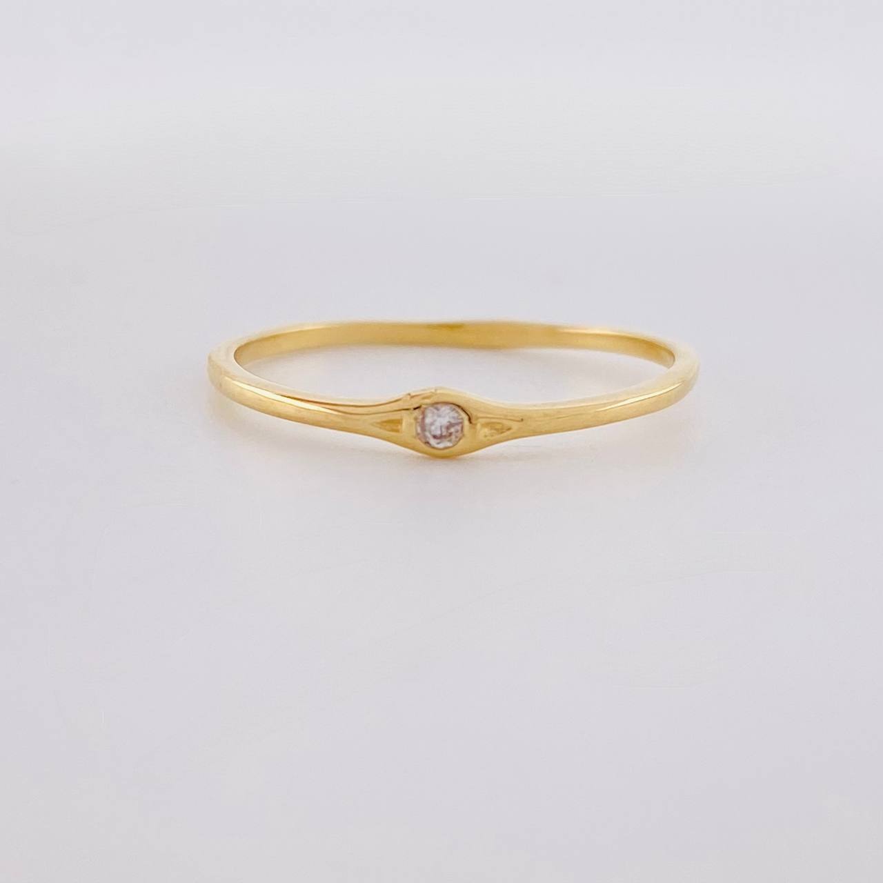 Anillo Zirconia 1.1g / T7 3/4 Oro Amarillo 18K