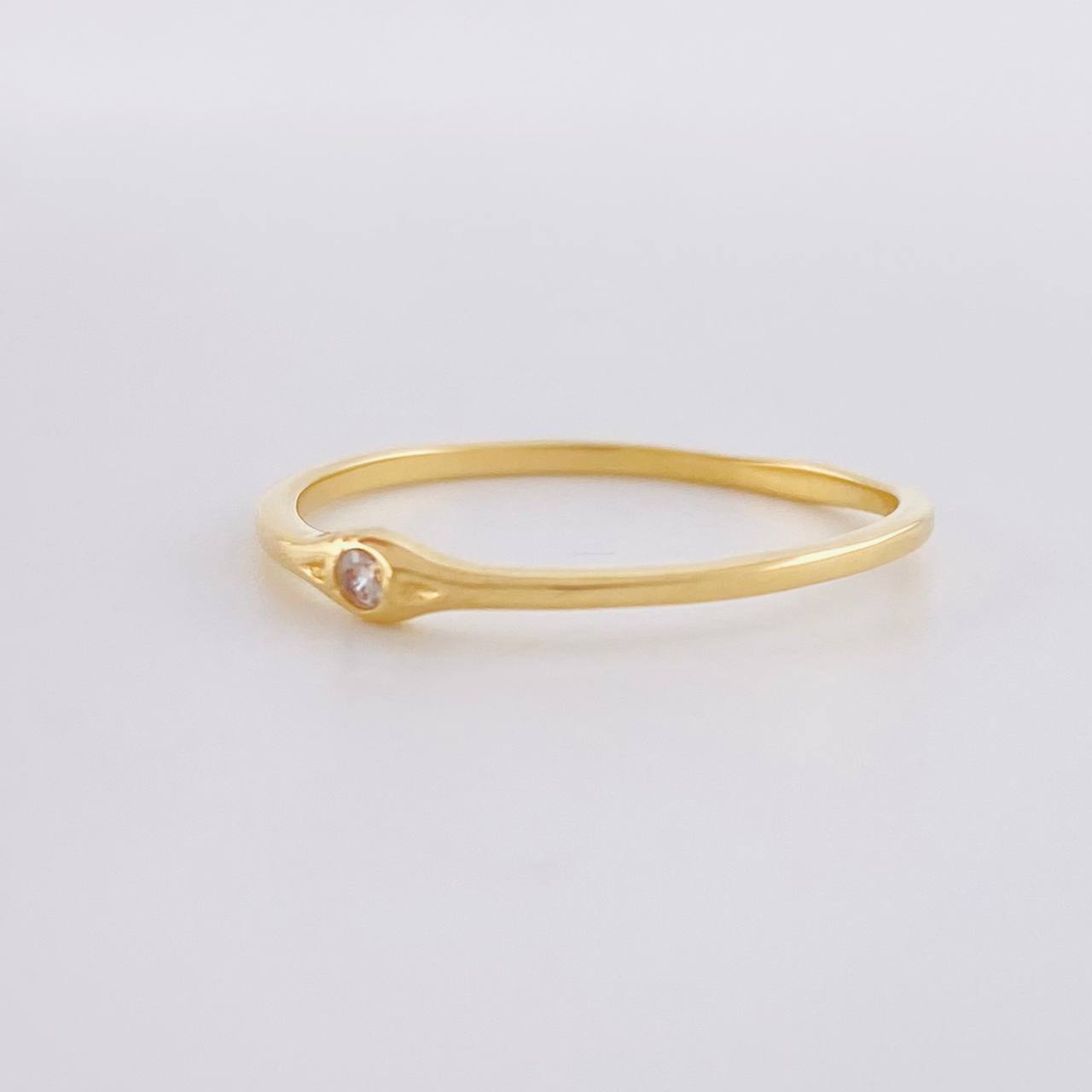 Anillo Zirconia 1.15g / T7 1/4 Oro Amarillo 18K
