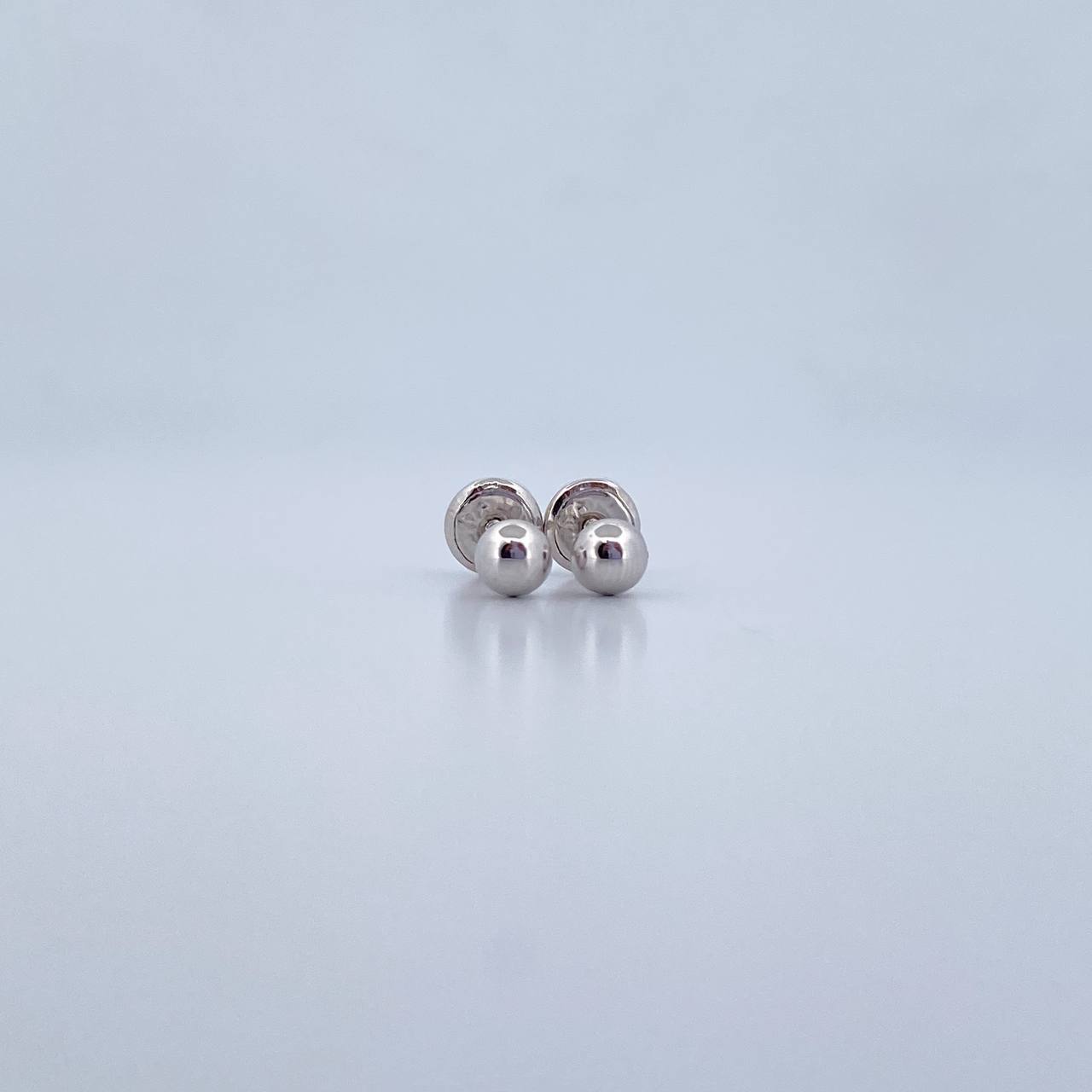 Topos Bola 0.55gr / 4mm Lisa Oro Blanco 18K &