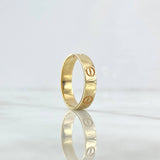 Anillo Tornillo 3.75gr / T8 3/4 / Oro Amarillo 18K *