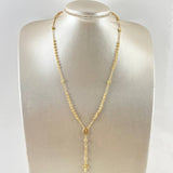 Rosario Virgen Milagrosa 8.5gr / 50cm / 3mm Bolas Diamantadas - Cruz Cristo Oro Amarillo 18K *