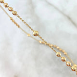Rosario Virgen Milagrosa 8.5gr / 50cm / 3mm Bolas Diamantadas - Cruz Cristo Oro Amarillo 18K *