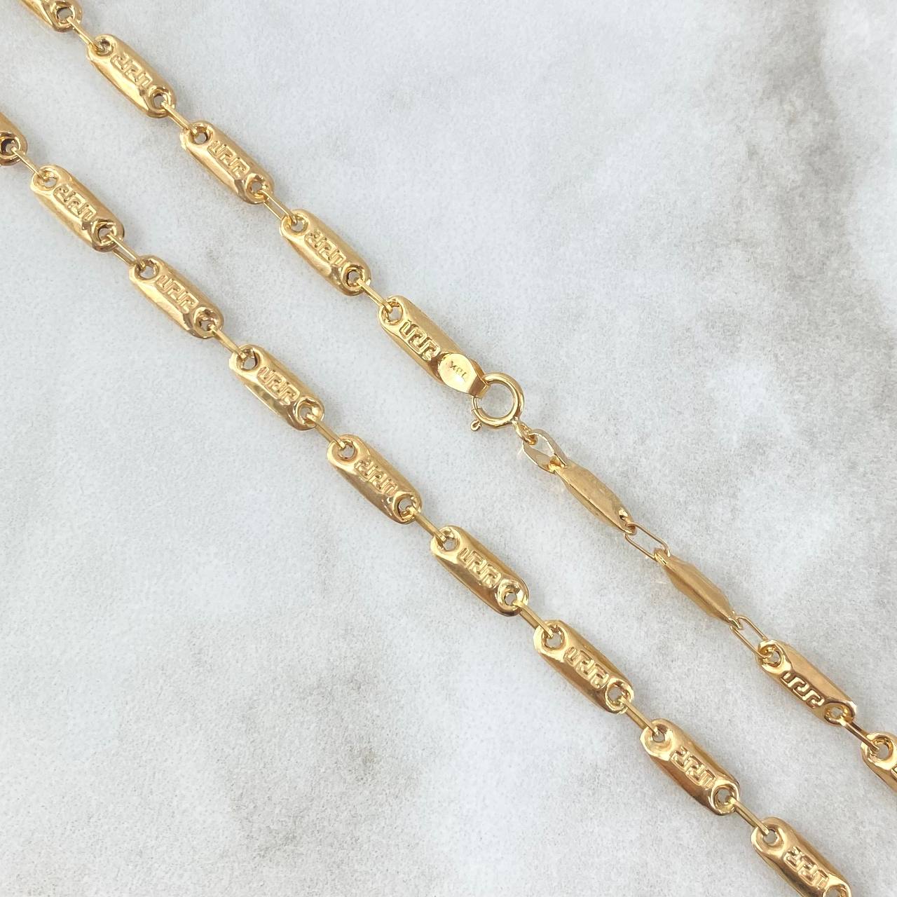 Cadena Rustica Tribal 7.15gr / 60cm / 3.5mm Oro Amarillo 18K *