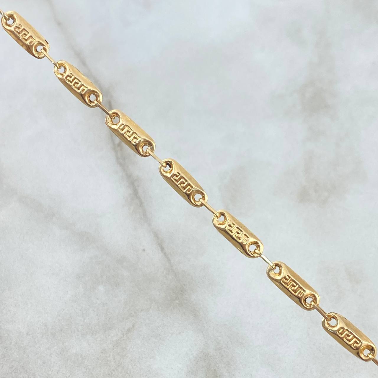 Pulso Rustico Tribal 2.45gr / 20cm / Oro Amarillo 18K