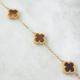 Pulso Aro Seguido Trébol VCyA Gradual 4.3gr / 18cm-20cm / 1.5mm Ojo De Tigre Punteado Oro Amarillo Nac.Esp. 18K
