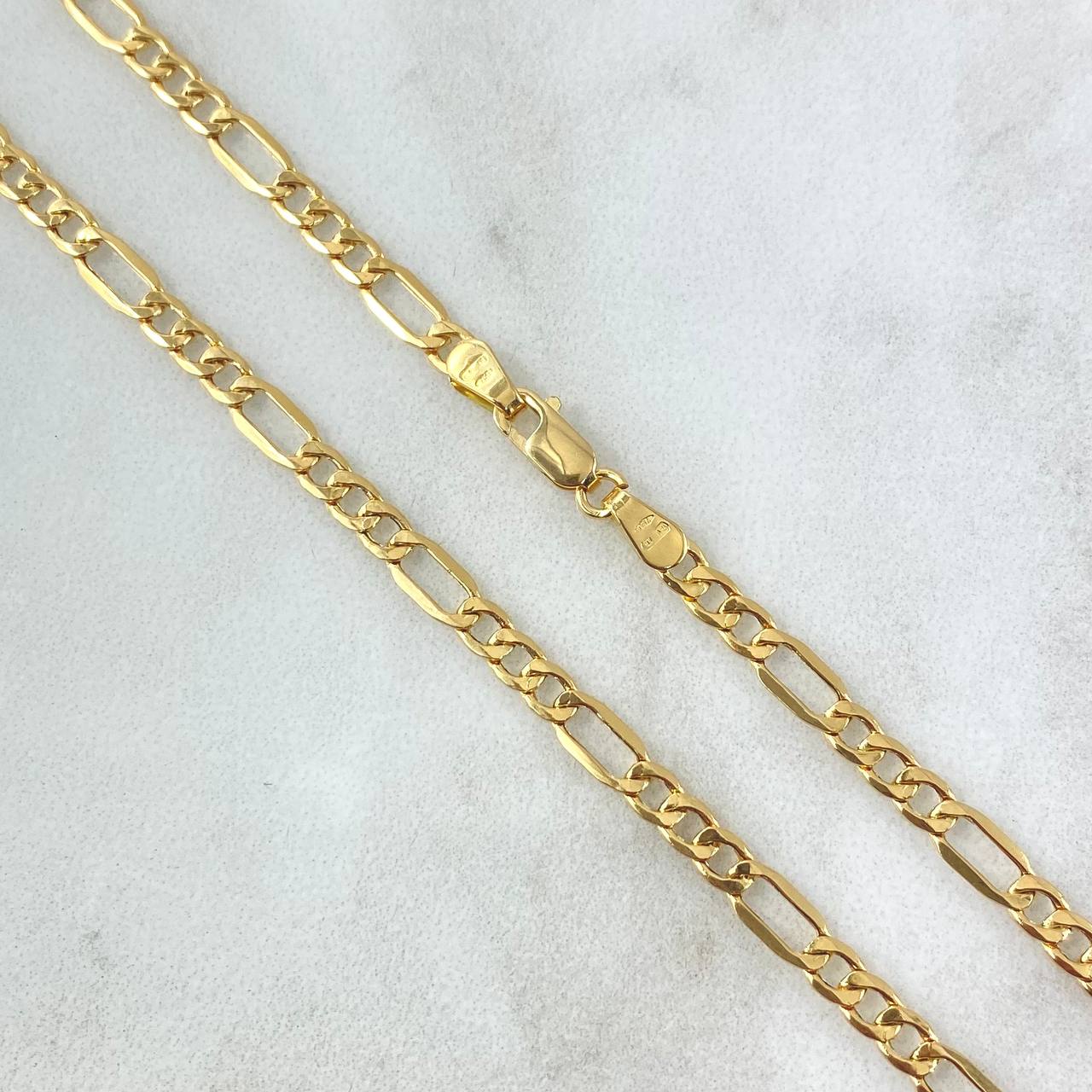 Cadena Figaro 4.35gr / 50cm / Oro Amarillo +1 18K
