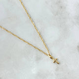 Set Cadena Singapur 1.15gr / 50cm / 1.7mm + Dije Cruz Lisa 0.25gr / 1.5cm Oro Amarillo Oro Amarillo 18K (Oferta)