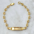Pulso Bebé GC 2.85gr / 16cm / 4.8mm Placa Rectangular Borde Liso Oro Amarillo 18K
