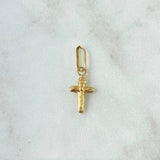 Dije Cruz Cristo 0.55gr / 2.2cm / Puntas Planas Lisa Oro Amarillo 18K
