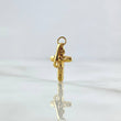Dije Cruz Cristo 0.55gr / 2.2cm / Puntas Planas Lisa Oro Amarillo 18K