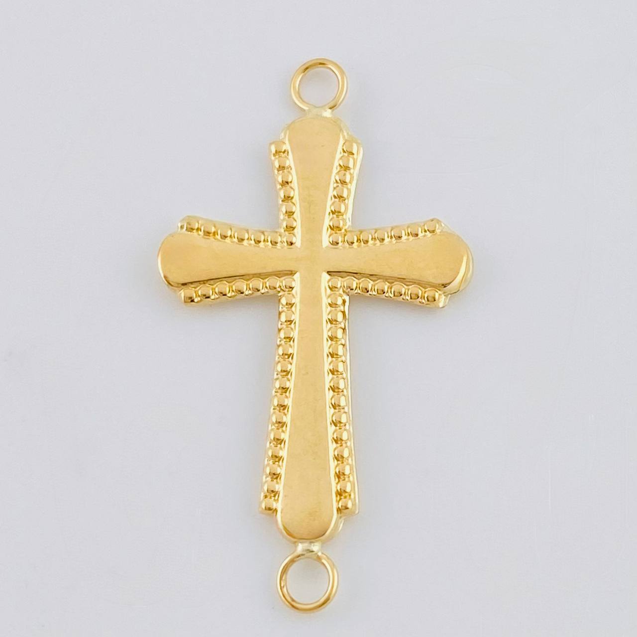 Herraje Cruz Bordeada 0.75 g / 3 cm Oro Amarillo 18K