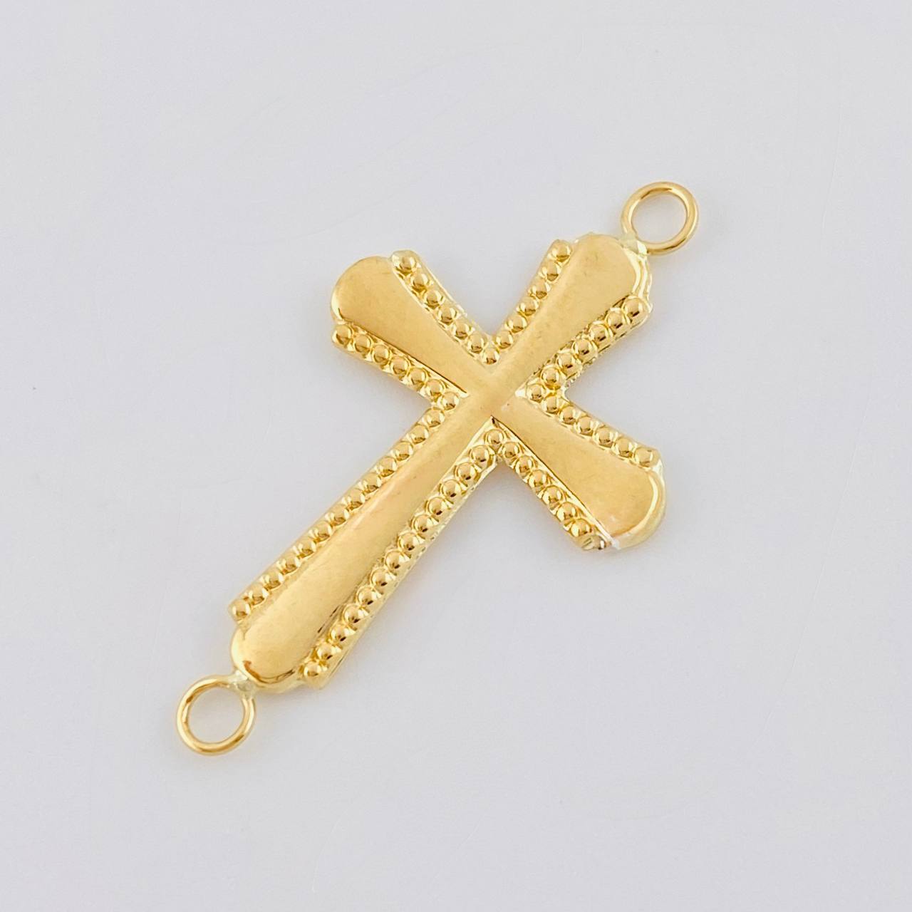 Herraje Cruz Bordeada 0.75 g / 3 cm Oro Amarillo 18K