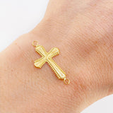 Herraje Cruz Bordeada 0.75 g / 3 cm Oro Amarillo 18K