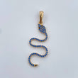 Dije Serpiente 1.75gr / 3.9cm / Circones Azules Negros  Oro Amarillo 18K &