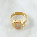 Anillo Sello Cuadrado 4.85gr / T11 3/4 / Tres Oros 18K