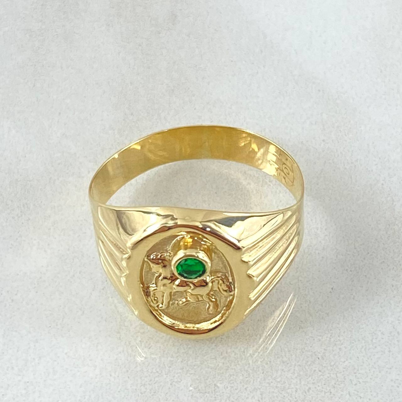Anillo Sello Caballo 2.55gr / T8 3/4 / Oro 18K *