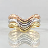 Anillo Tres Lineas 1.75gr / T7 / Tres Oros 18K *