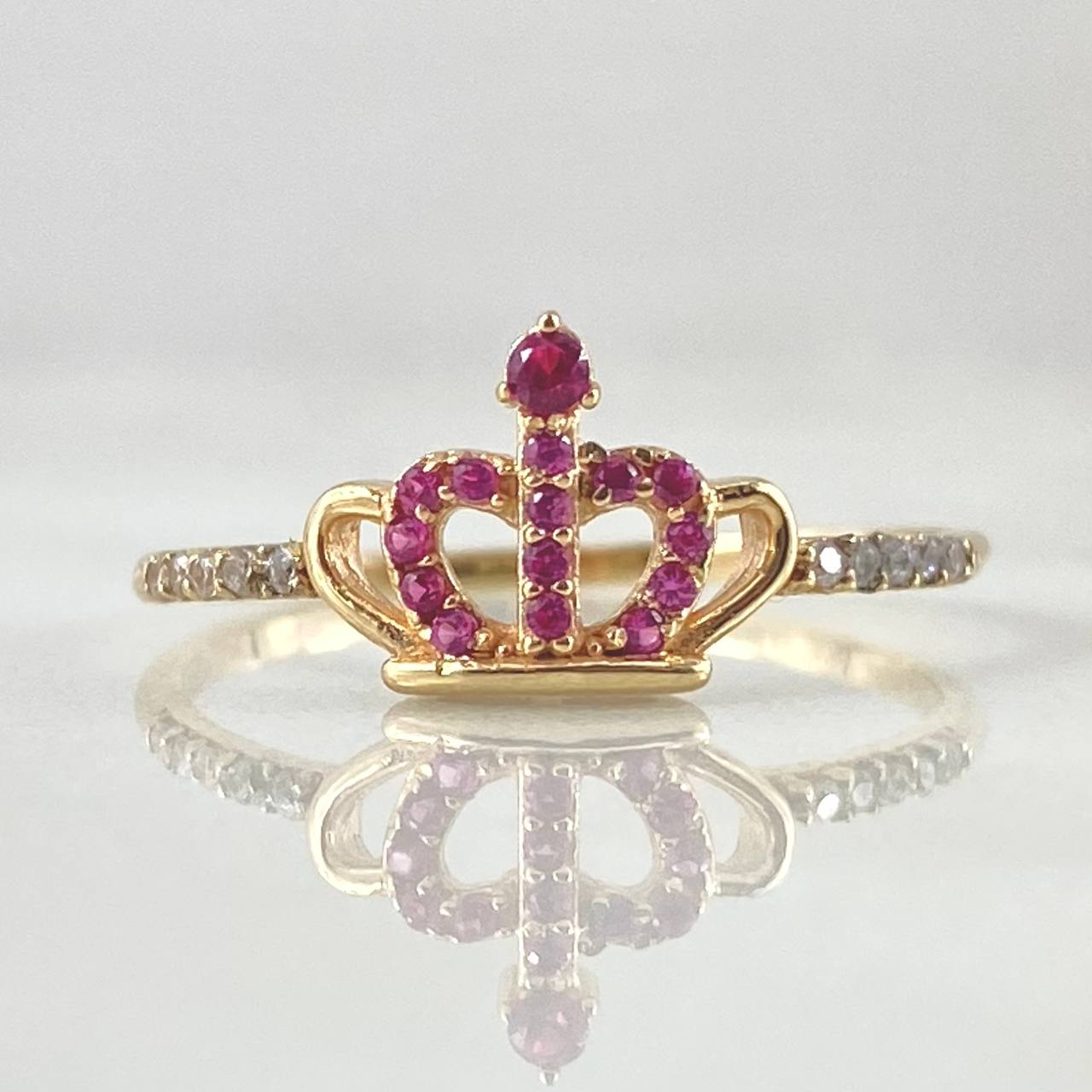 Anillo Corona 1.5gr / T7 1/2 / Oro 18K -