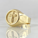 Anillo Sello Cruz Cristo 2.3gr / T10 / Oro Amarillo 18K ©