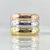 Anillo Trio Carriles Abultados 2.4gr / T6 1/4 / Tres Oros 18K