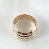 Anillo Trio Carriles Abultados 2.4gr / T6 1/4 / Tres Oros 18K