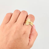 Anillo Cruz Cristo 3.5g / T8 3/4 Oro Amarillo 18K