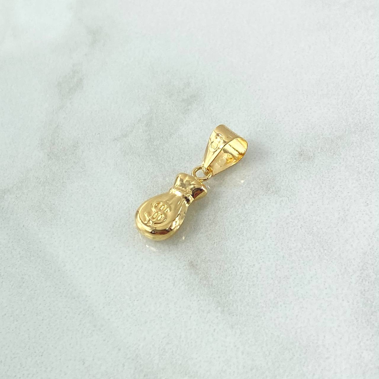 Dije Bolsa de Dinero 0.55gr / 2cm / Cargador Liso Oro Amarillo 18K