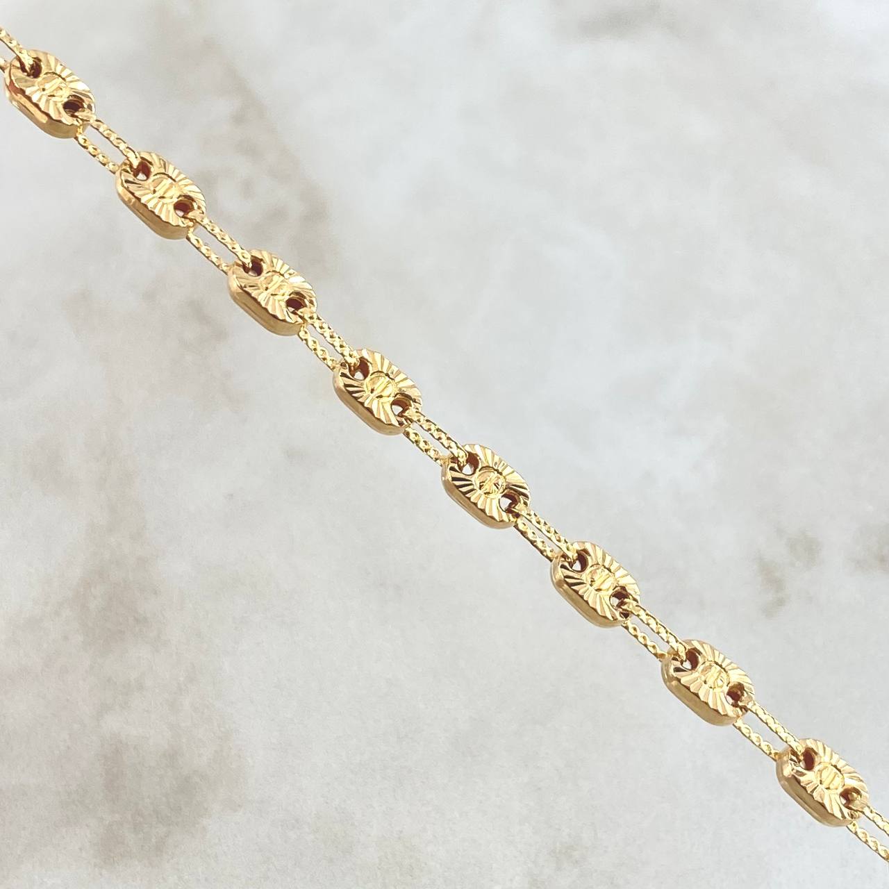 Pulso GC Texturizado Tornillo 4.5gr / 20cm / 4.5mm Diamantado Oro Amarillo 18K