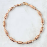 Pulso Rustico Barril Rayado 4.7 gr / 20.5cm / 4.3mm Texturizado Oro Rosa 18K