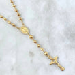 Rosario Virgen Milagrosa 13.1gr / 50cm / 5mm-4mm Cruz Lazo Cristo Diamantado Oro Amarillo 18K