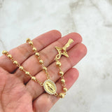 Rosario Virgen Milagrosa 13.1gr / 50cm / 5mm-4mm Cruz Lazo Cristo Diamantado Oro Amarillo 18K