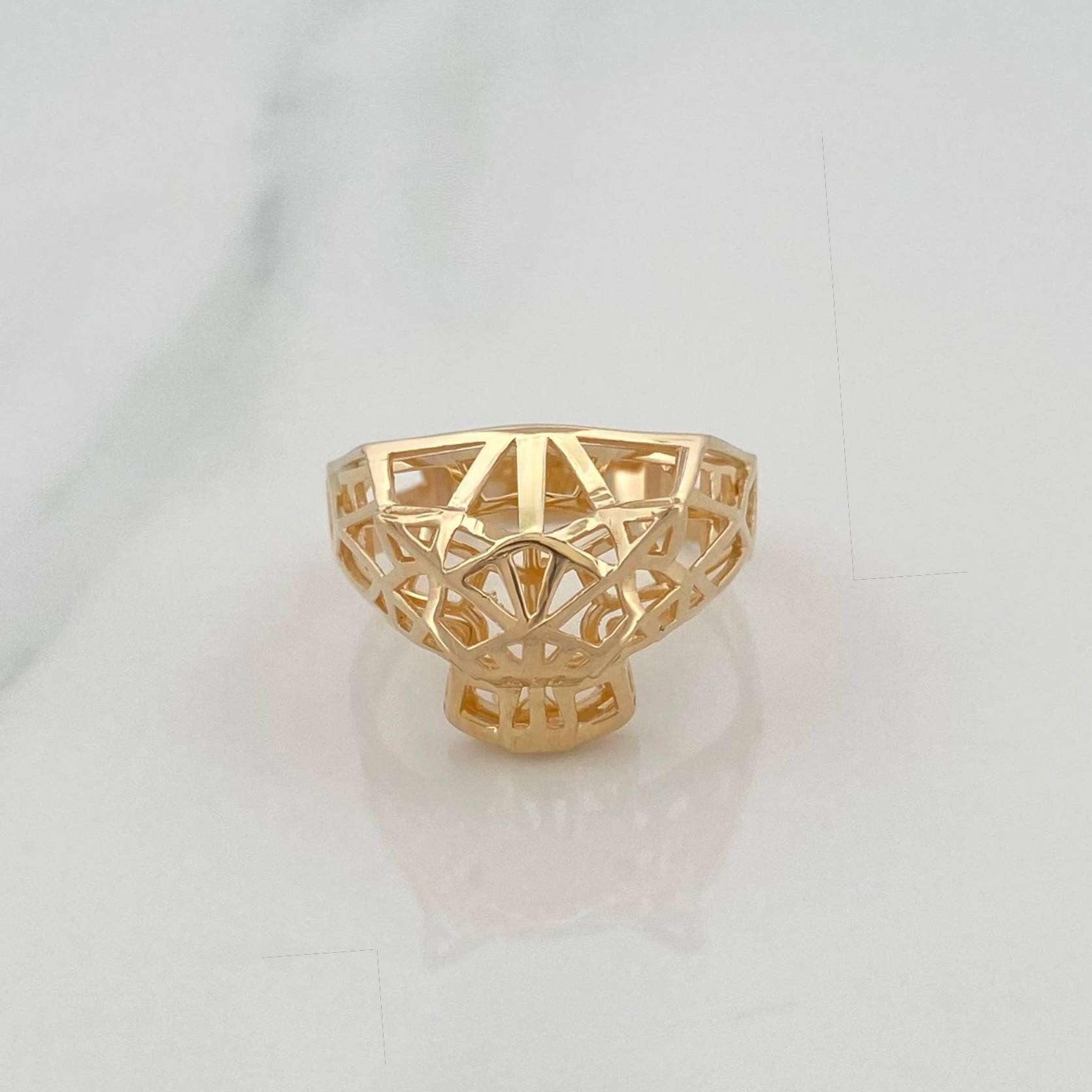 Anillo Pantera Filigrana 4.2 g / T8 Oro Amarillo 18K