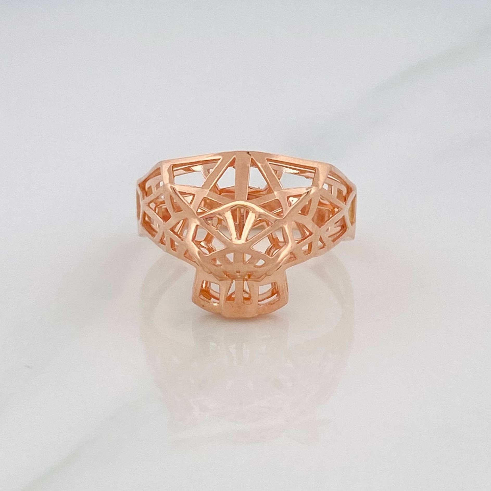 Anillo Pantera Filigrana 4.35 g / T8 3/4 Oro Rosa 18K